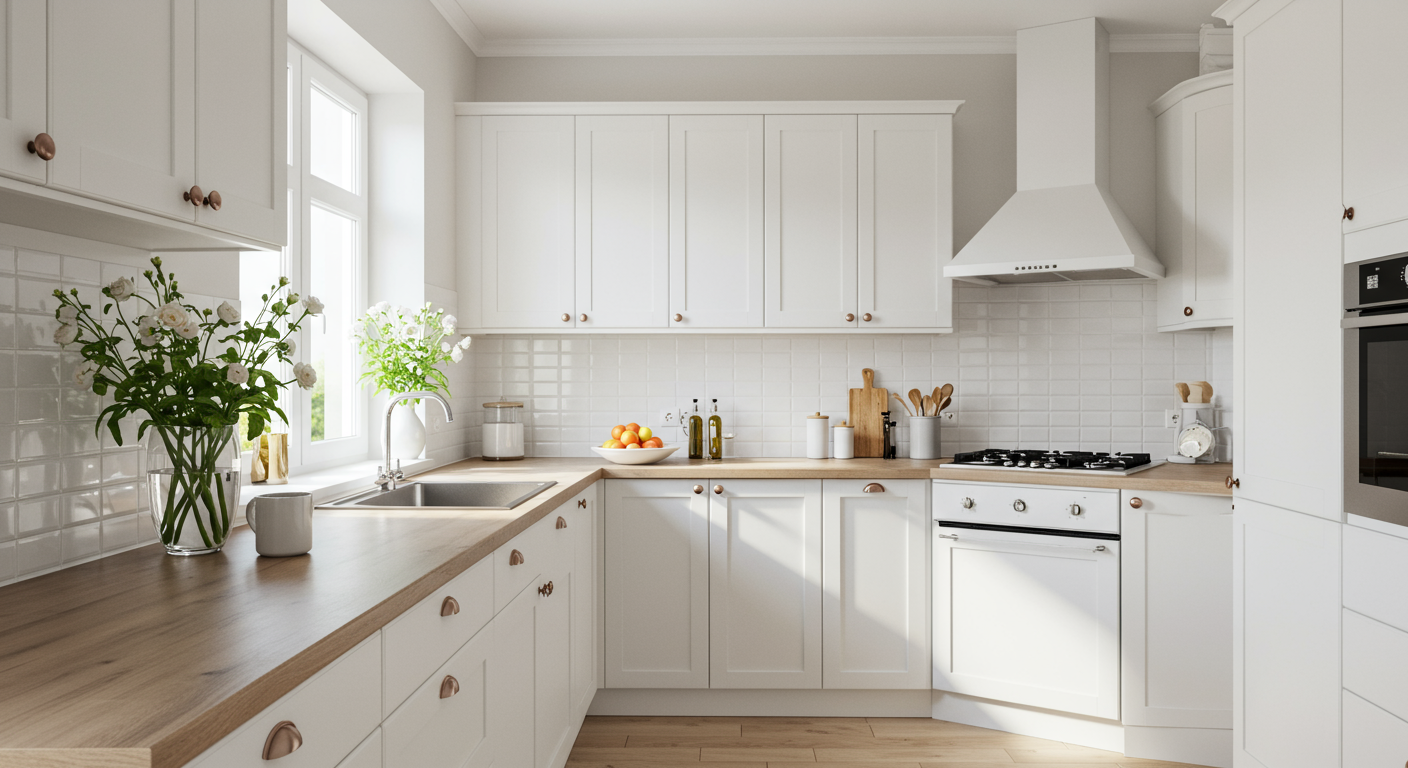 A San Francisco kitchen with white cabinets