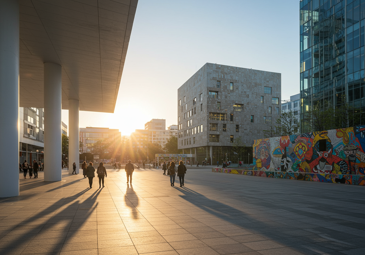 The building is clad in 4896 slabs of marble each piece sandwiched in glass and measuring three feet by five feet.