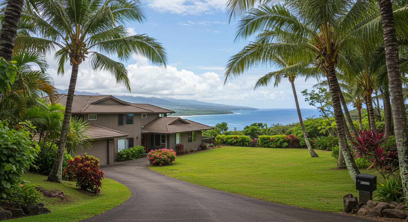 250 Amakihi Way View - Upper Driveway