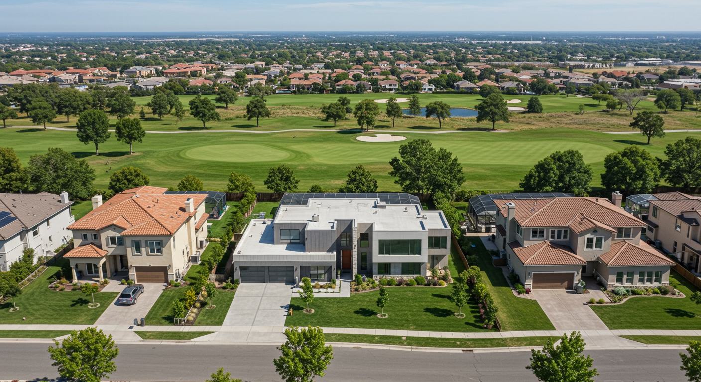 Aerial view of The Courtyard House