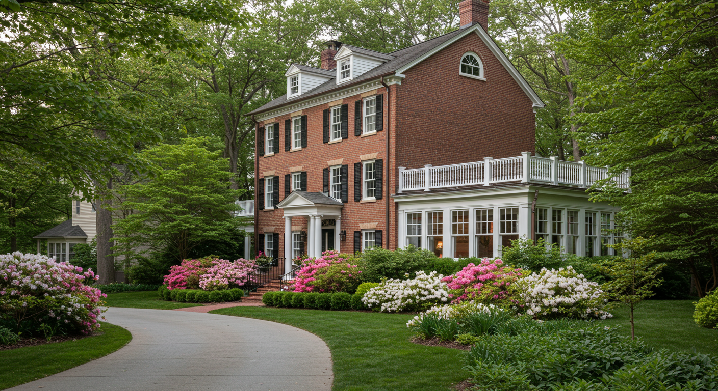 Colonial style house.