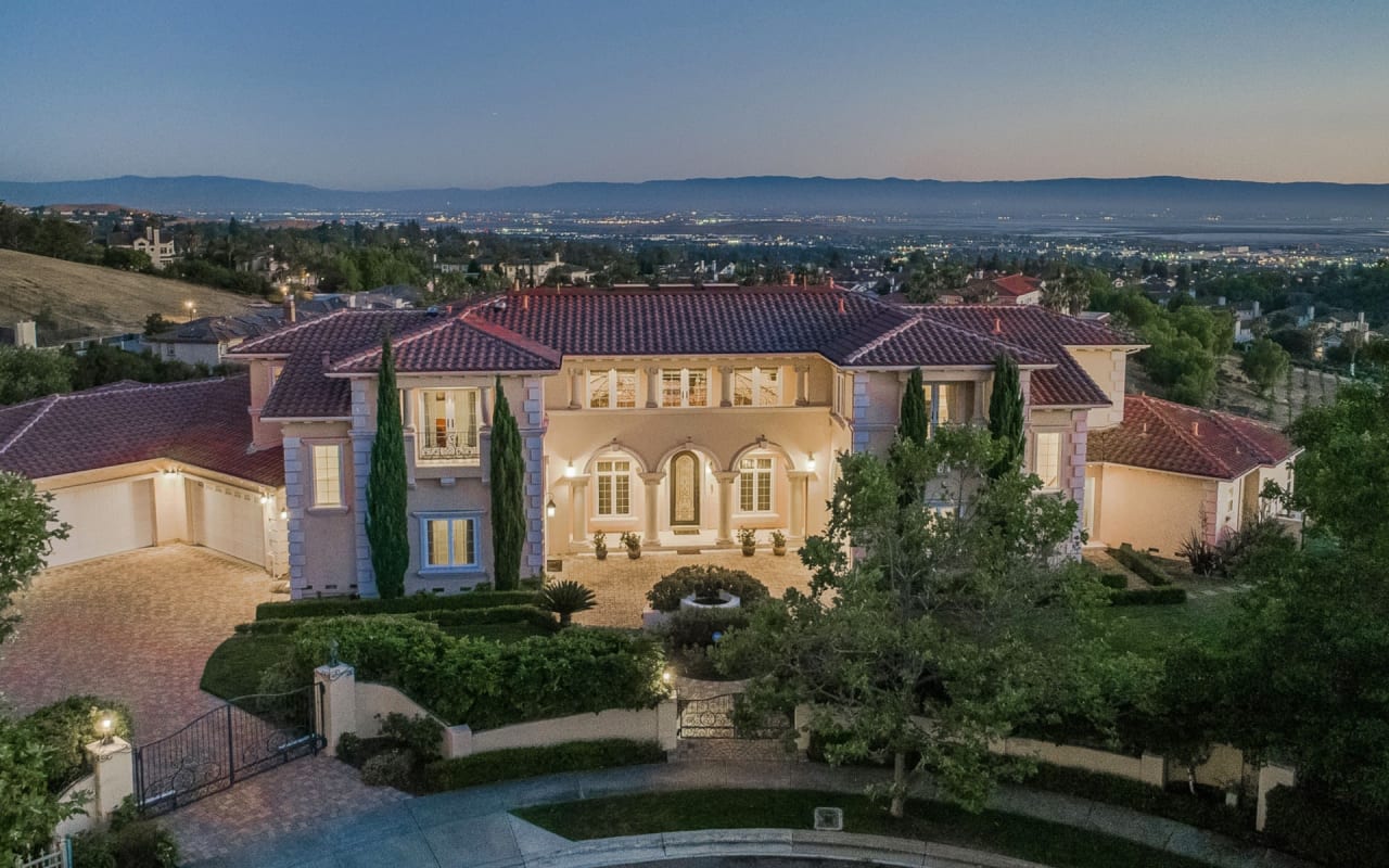 Aerial view of mansion