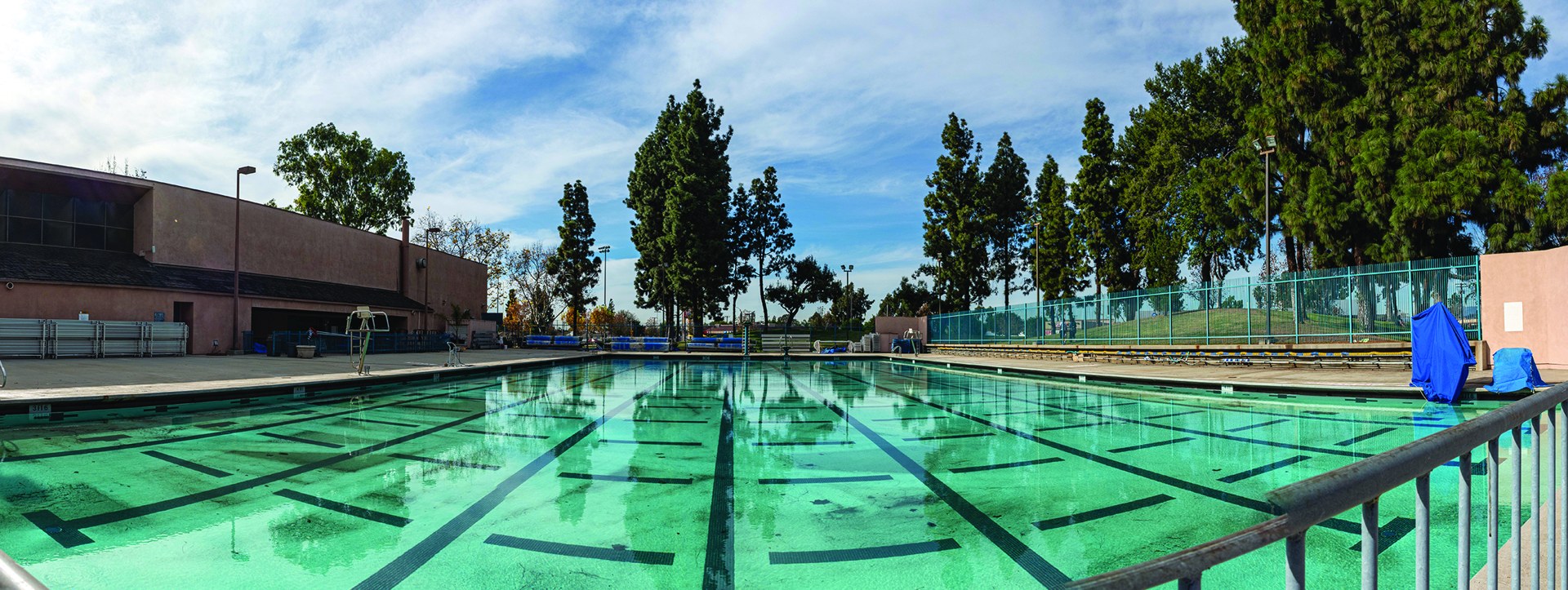 Swimming lanes and pool deck at Smith Park in Pico Rivera