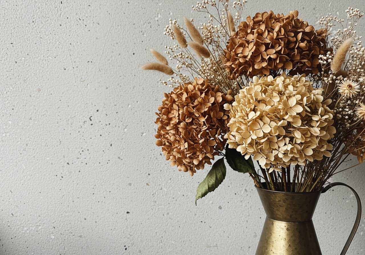 Dried fall flower arrangement