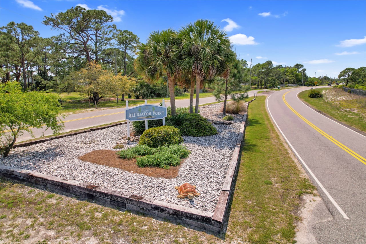  A ground-level view of an entrance area in Alligator Point.