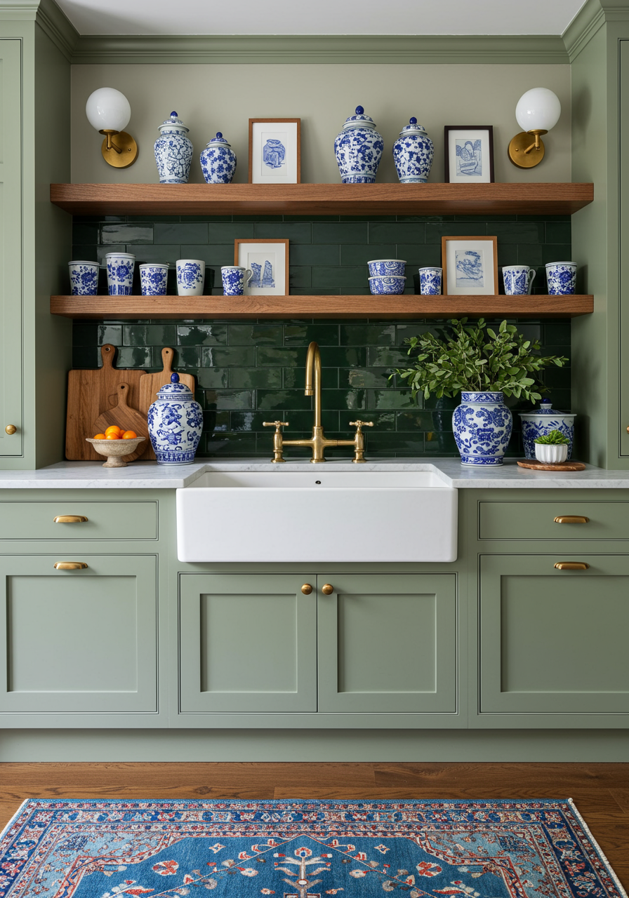 kitchen paint colors, green kitchen