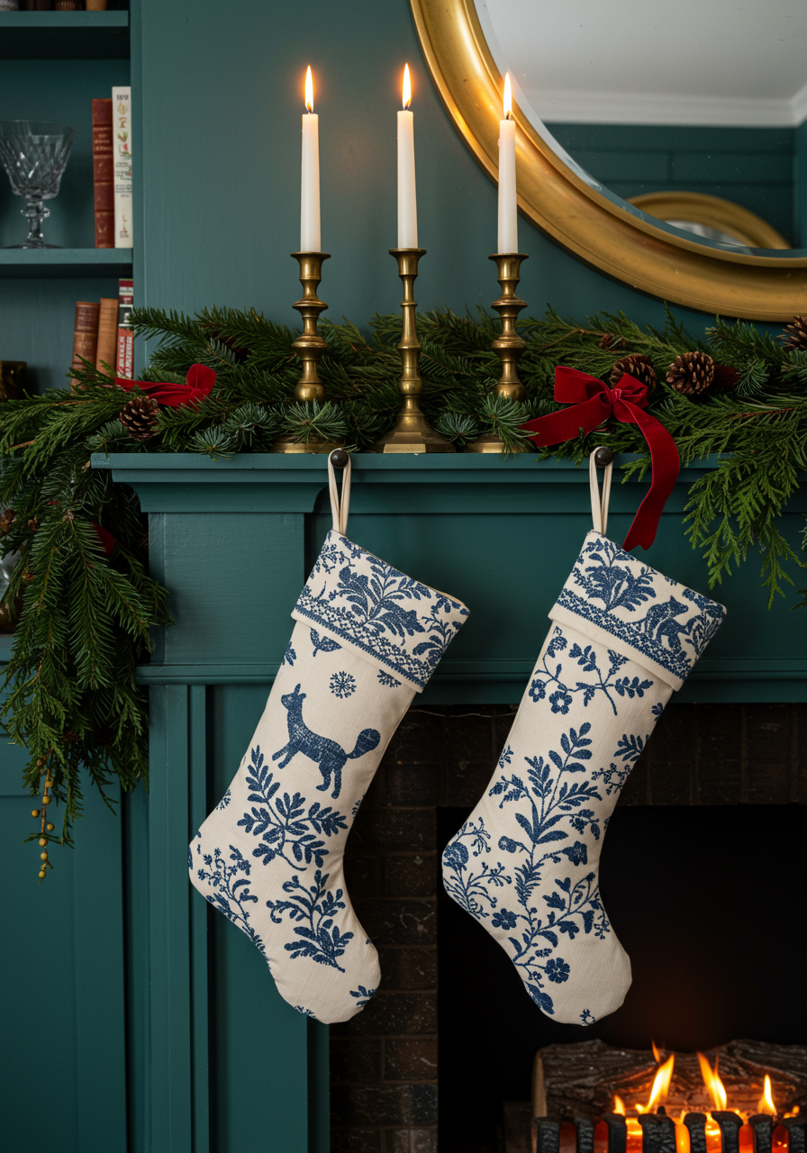 two decorative christmas stockings