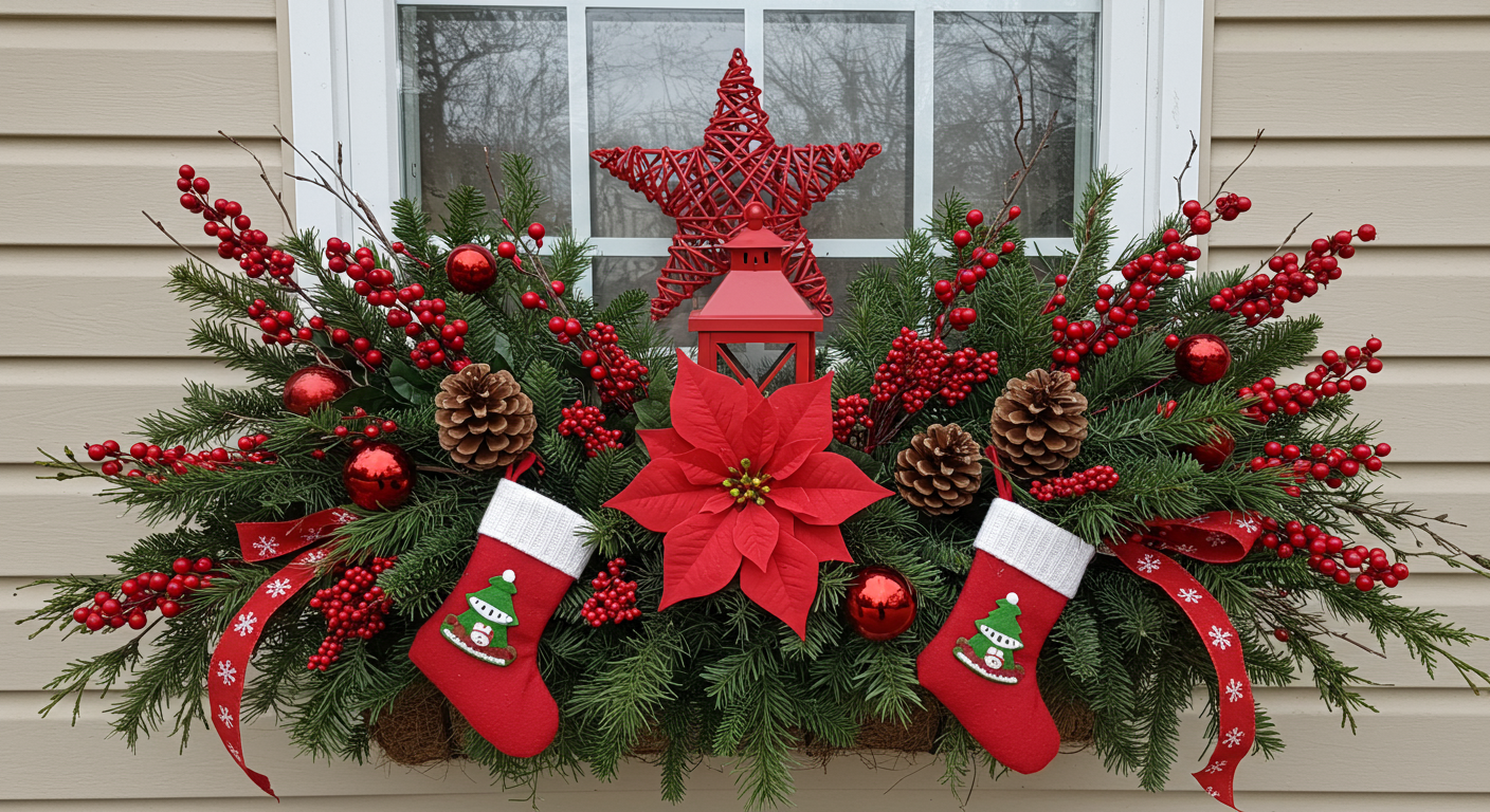 holiday window planter