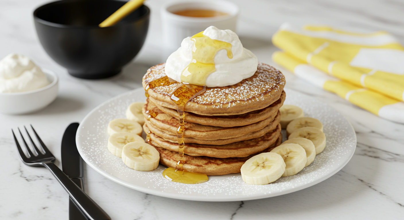 Pancake and banana breakfast