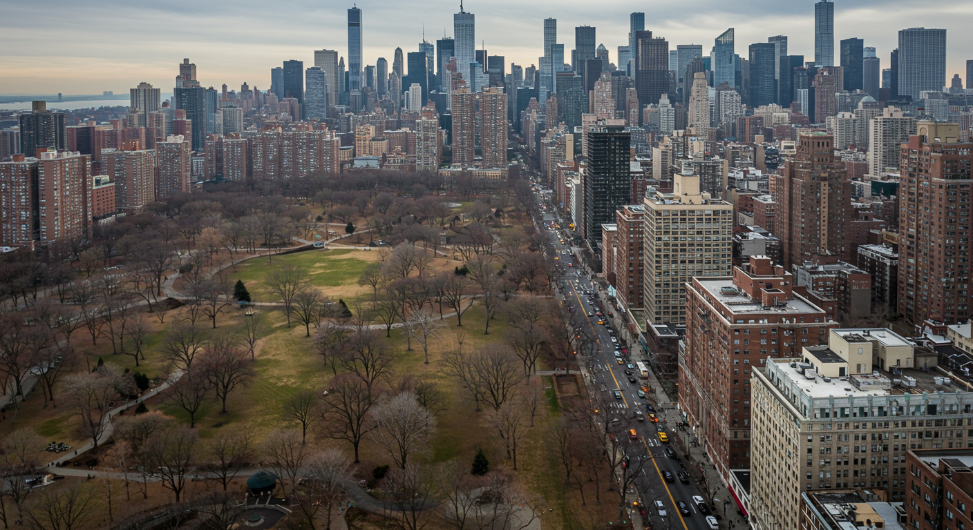 Luxury high-rise apartments are viewed across Central Park South near Columbus Circle in the Manhattan borough of New York.