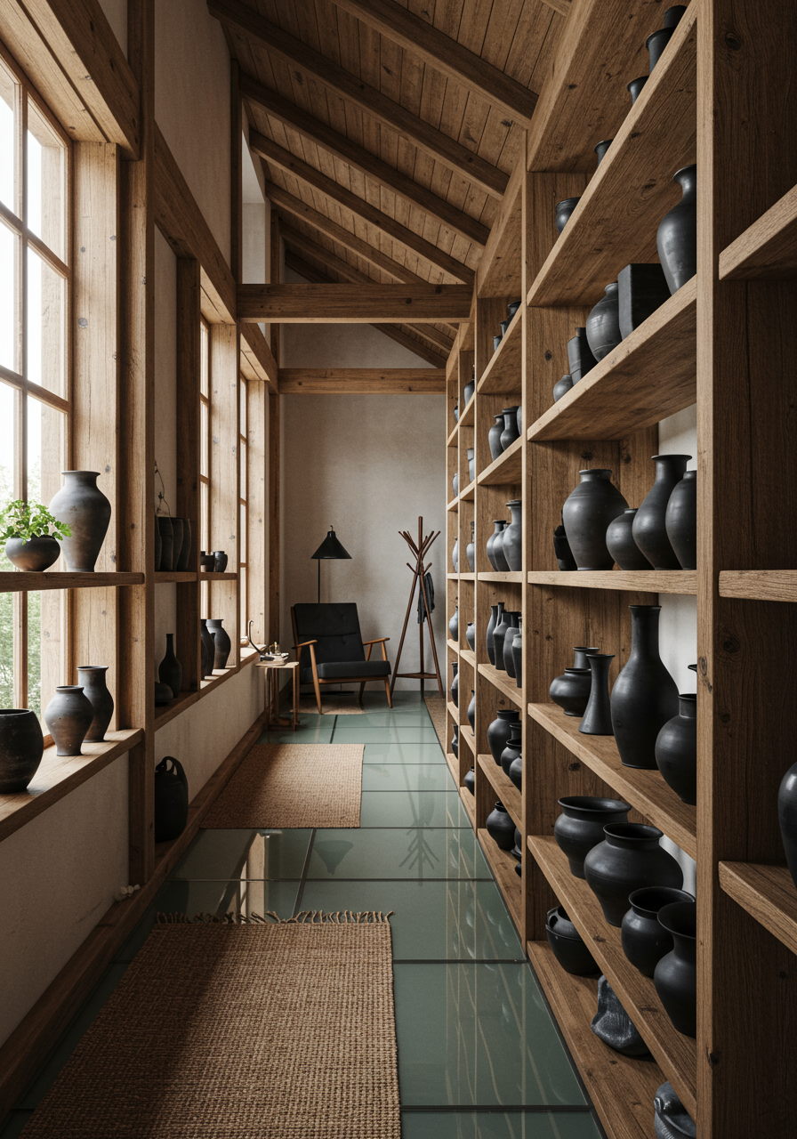 Image may contain Indoors Interior Design Wood Chair Furniture Home Decor Rug Hardwood Lamp Stained Wood and Floor