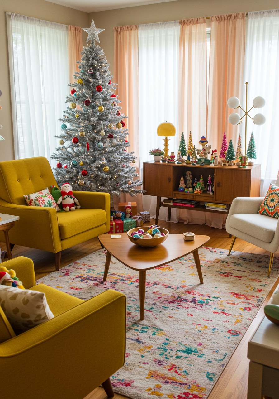 Retro home christmas decor 