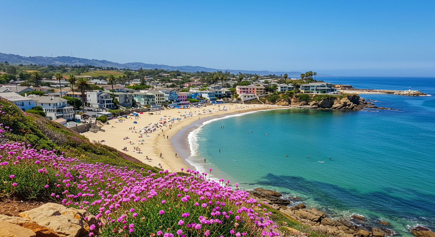 Aerial view of Laguna Beach coastline 