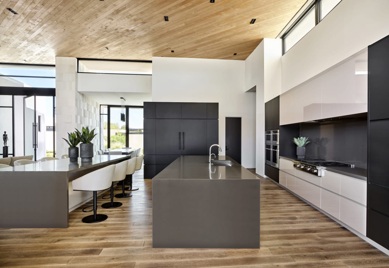 Modern kitchen in luxury home with natural light