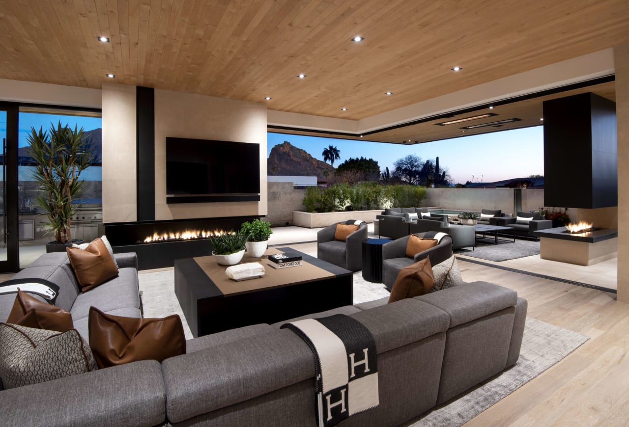 Modern living room with indoor-outdoor living