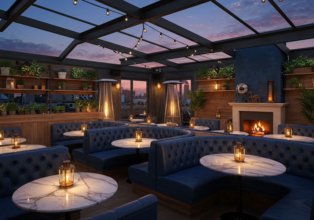 Interior of San Diego restaurant Herb & Wood located in Little Italy and hosting a Christmas Eve Dinner in 2024