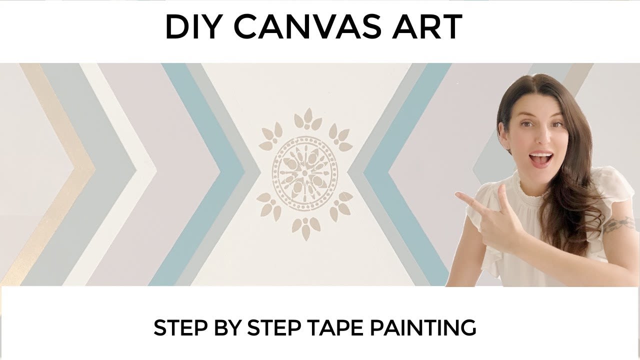 ★ DIY Tape Painting - Step-By-Step Canvas Painting ★