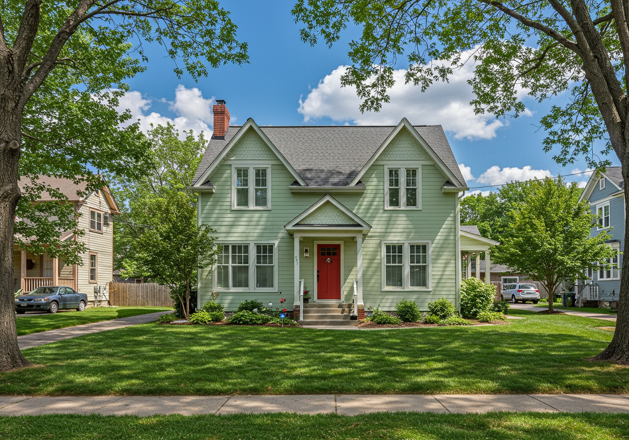 Shaded exterior of this Stockton home.
