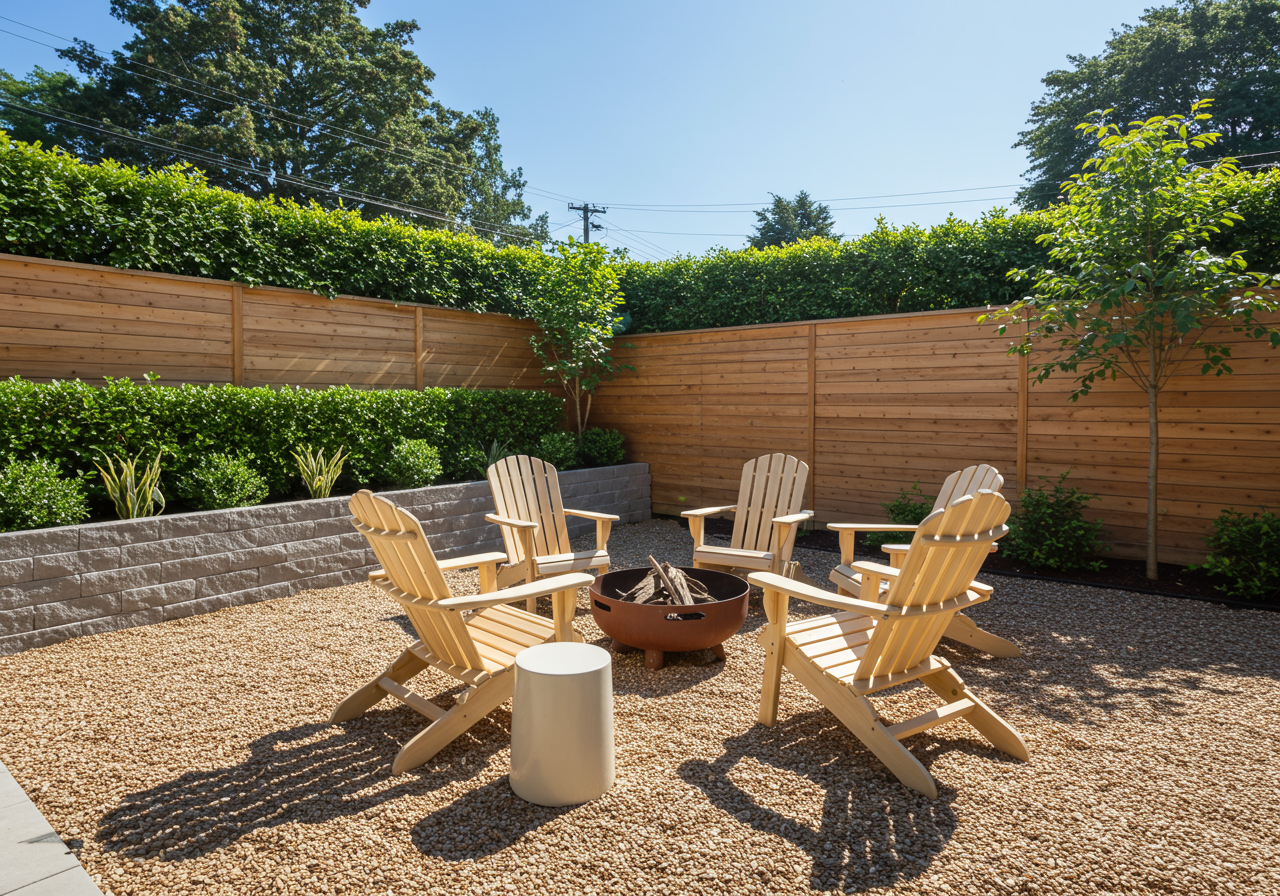 seating area in outdoor living space