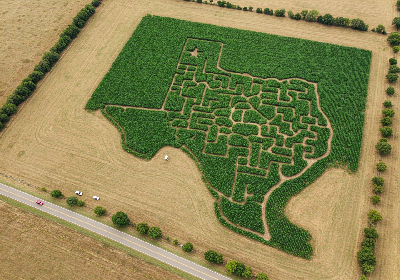 Sweet Berry Farm
1801 FM 1980, ​Marble Falls, (830) 798-1462, sweetberryfarm.com
For those willing to drive out to Marble Falls, the 60-acre Sweet Berry Farm is worth a visit. The crown jewel is a massive, Texas-shaped corn maze, but the farm also features a pumpkin patch, scarecrow stuffing, flower picking, hay rides and other fall-themed activities, open every day of the week except Wednesdays. Admission is free, but each activity is ticketed, so the money can add up if you're not careful.
Photo via Instagram / sweetberryfarm