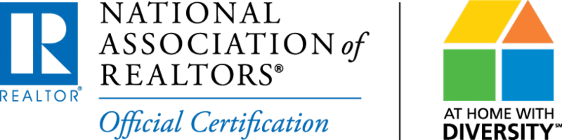 National Association of REALTORS® Official Certification and At Home With Diversity® logo.