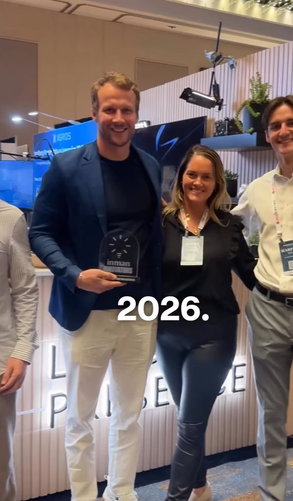 Luxury Presence team with the 2026 Inman Innovator Award trophy at Inman Connect San Diego