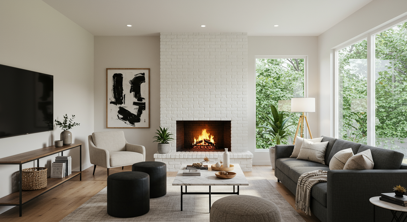 Living room after staging