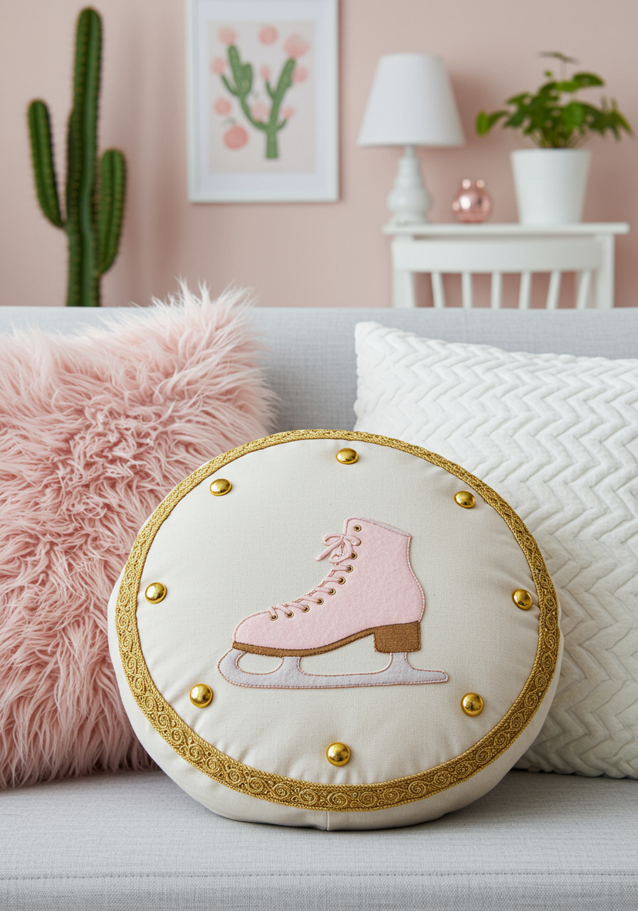 winter crafts ice skate pillow
