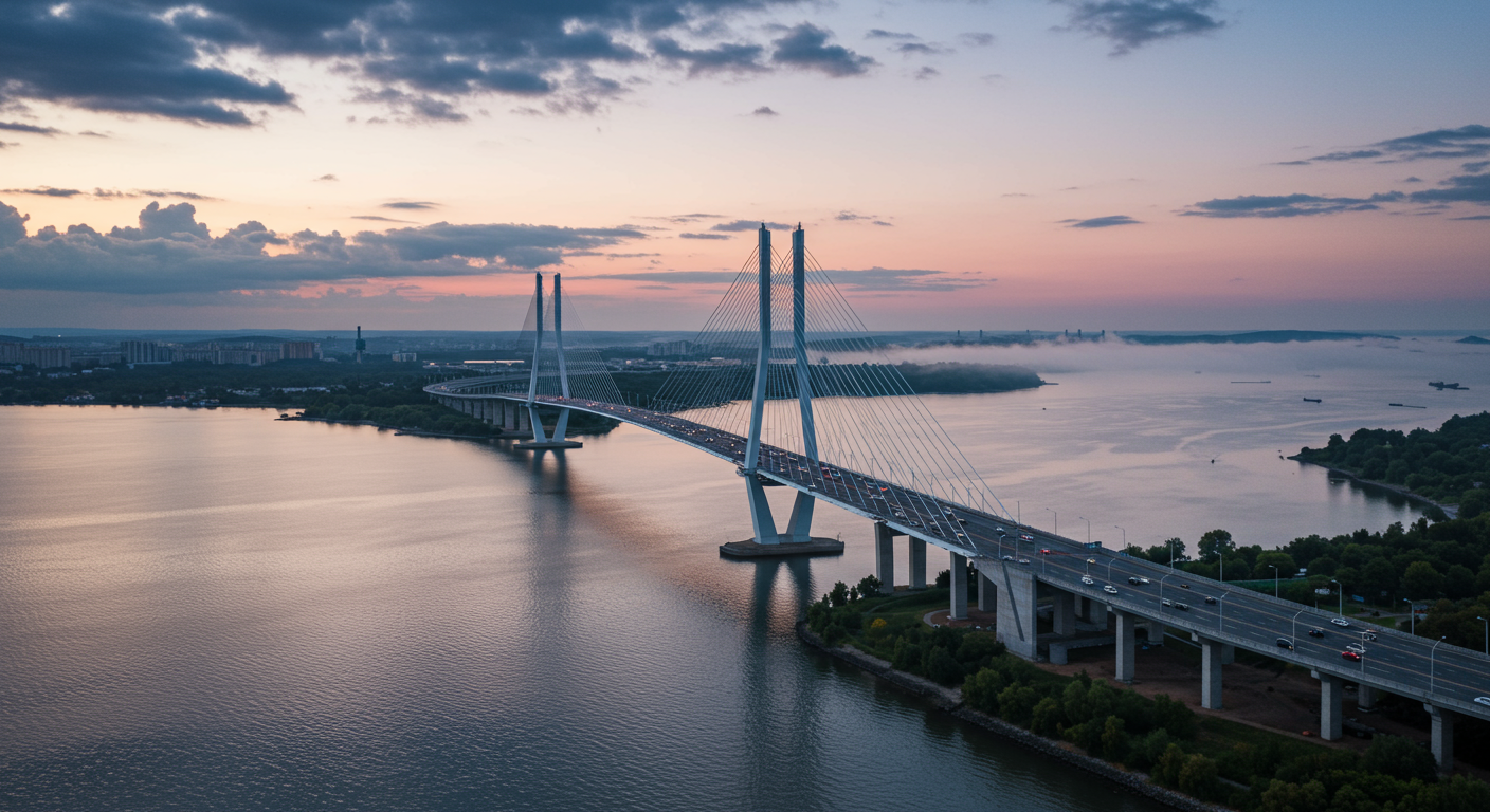 Dwight D. Eisenhower highway at sunset
