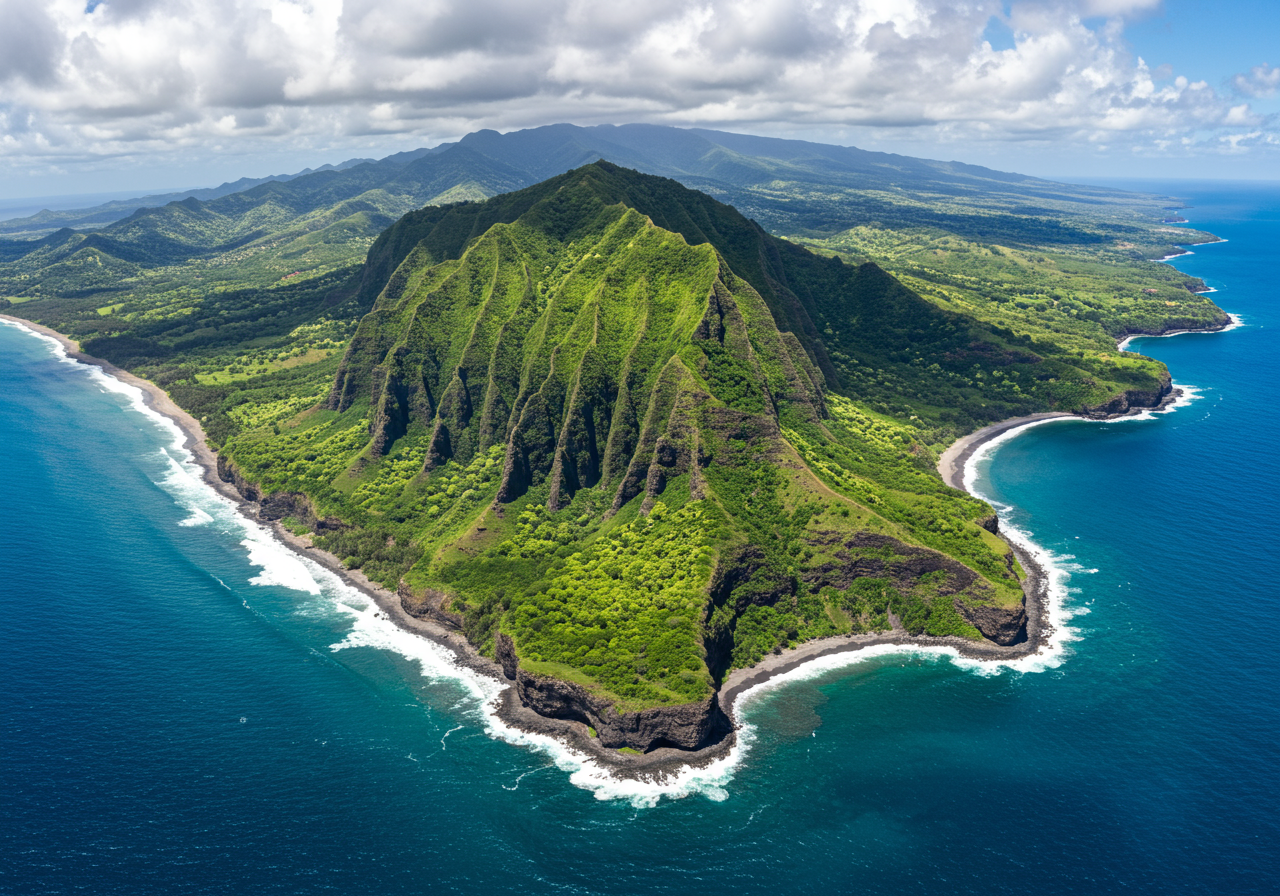 Northern cliffs at Halaula, beyond the Big Island Hawaii real estate for second homes and vacations from the San Francisco Bay Area.