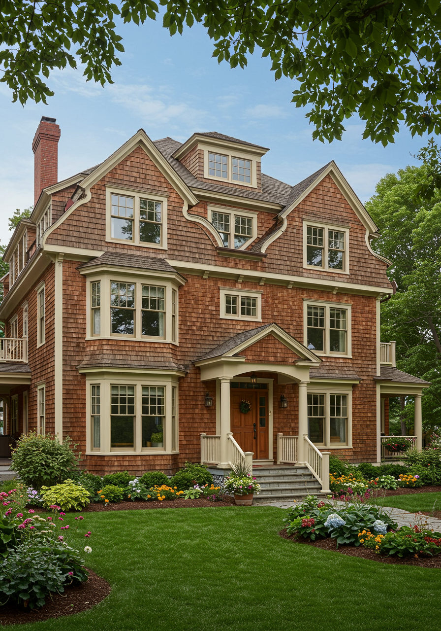 wisner house, colonial revival shingle style house, at reeves reed arboretum, summit, union county, nj, usa