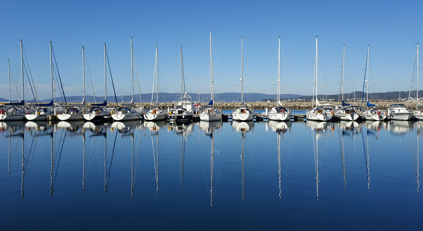 A postcard-perfect view of San Francisco Yacht Harbor.