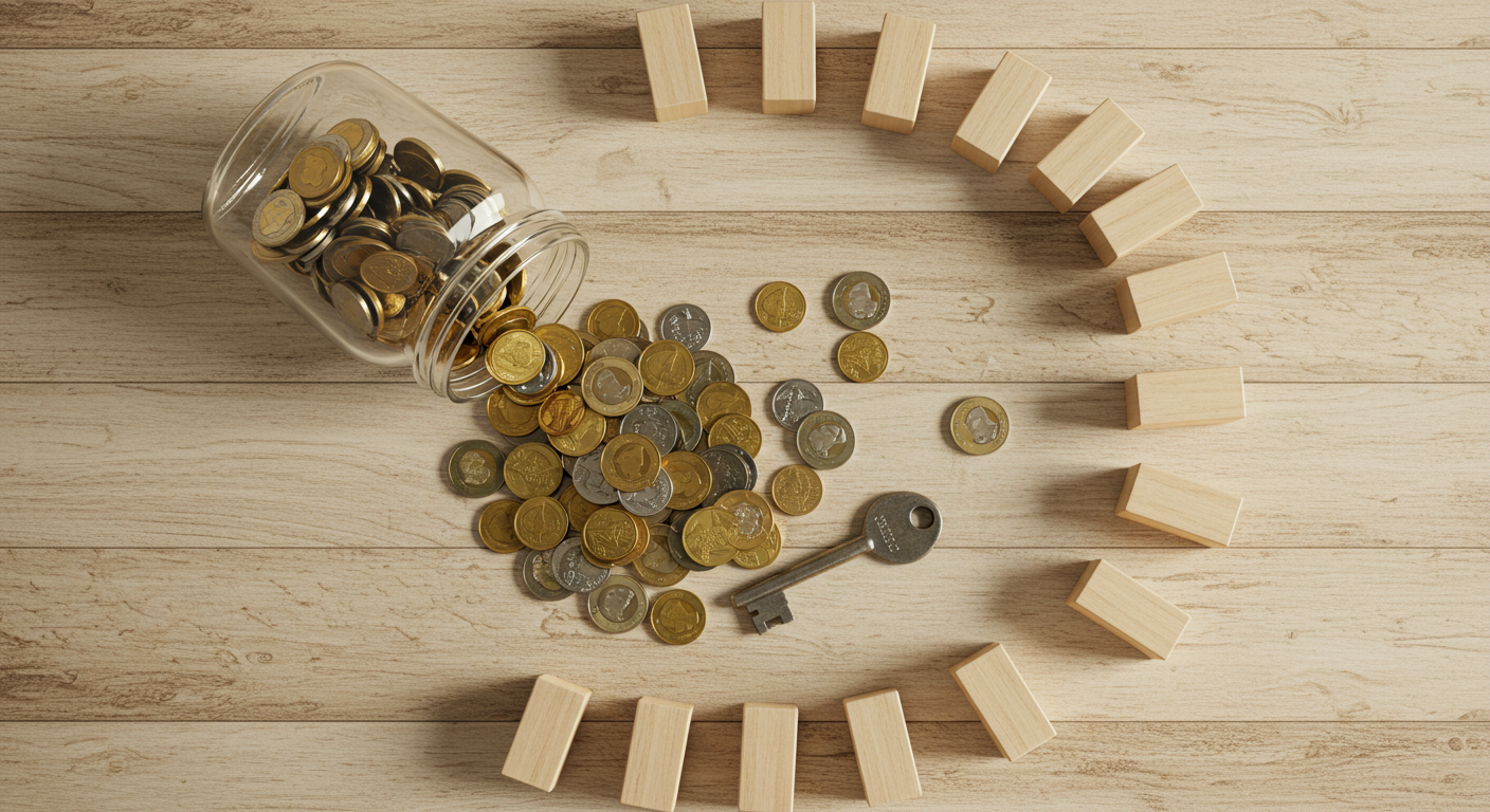 An image showing a house-shaped image with financing, representing how to invest in real estate strategy.