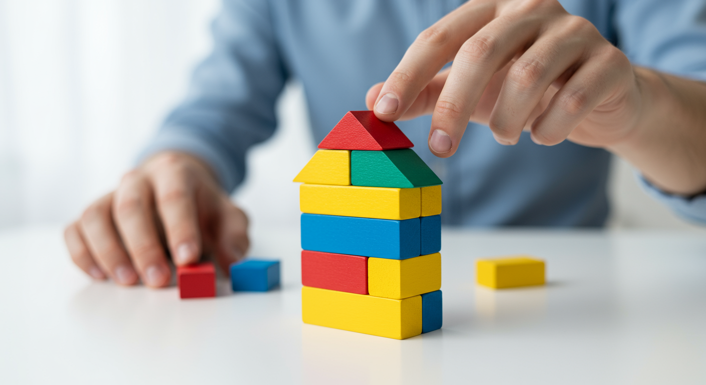 a small house made out of building blocks