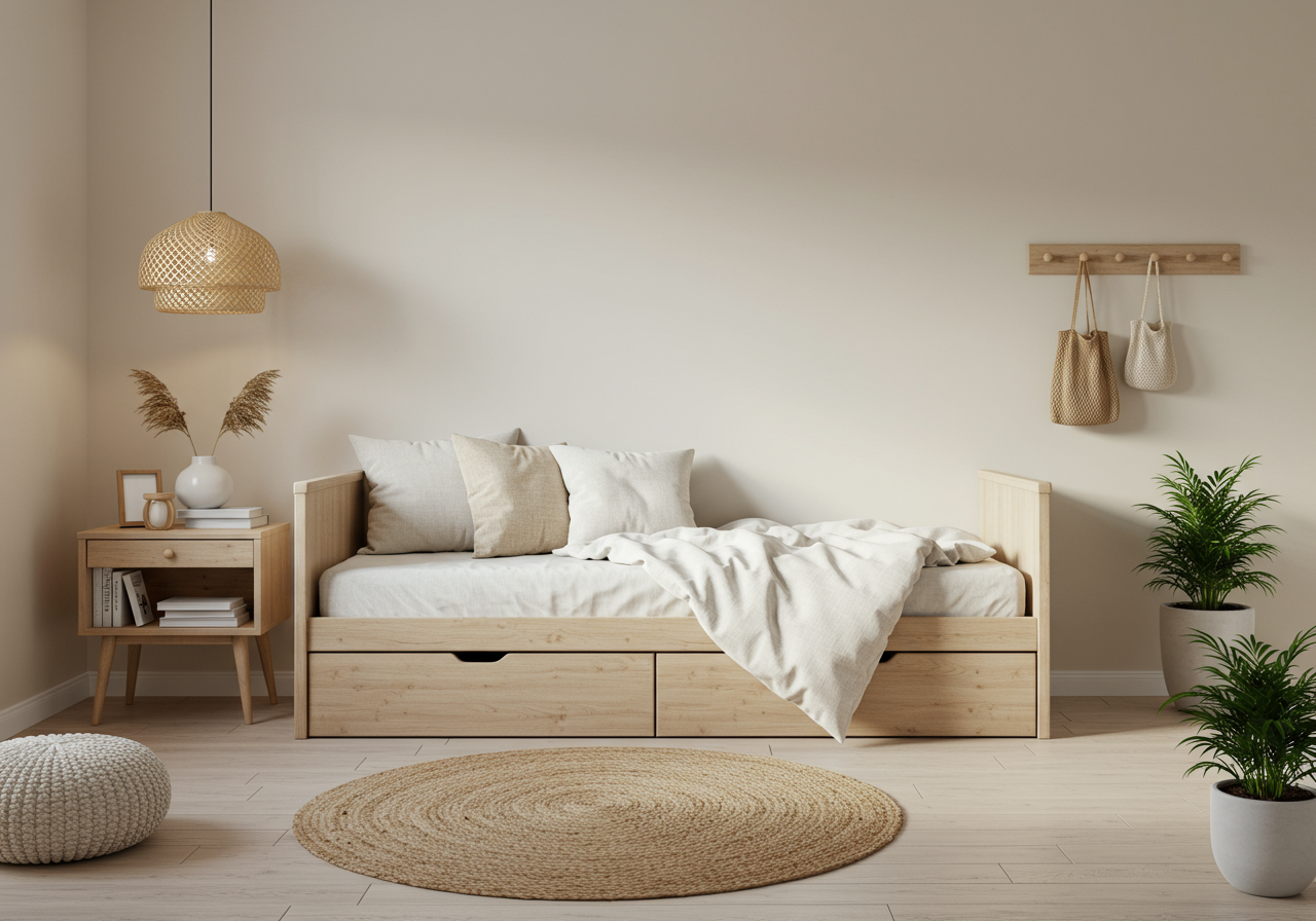 South Shore Sweedi Twin Solid Wood Daybed With Storage Drawers Natural Wood & Reviews | Wayfair