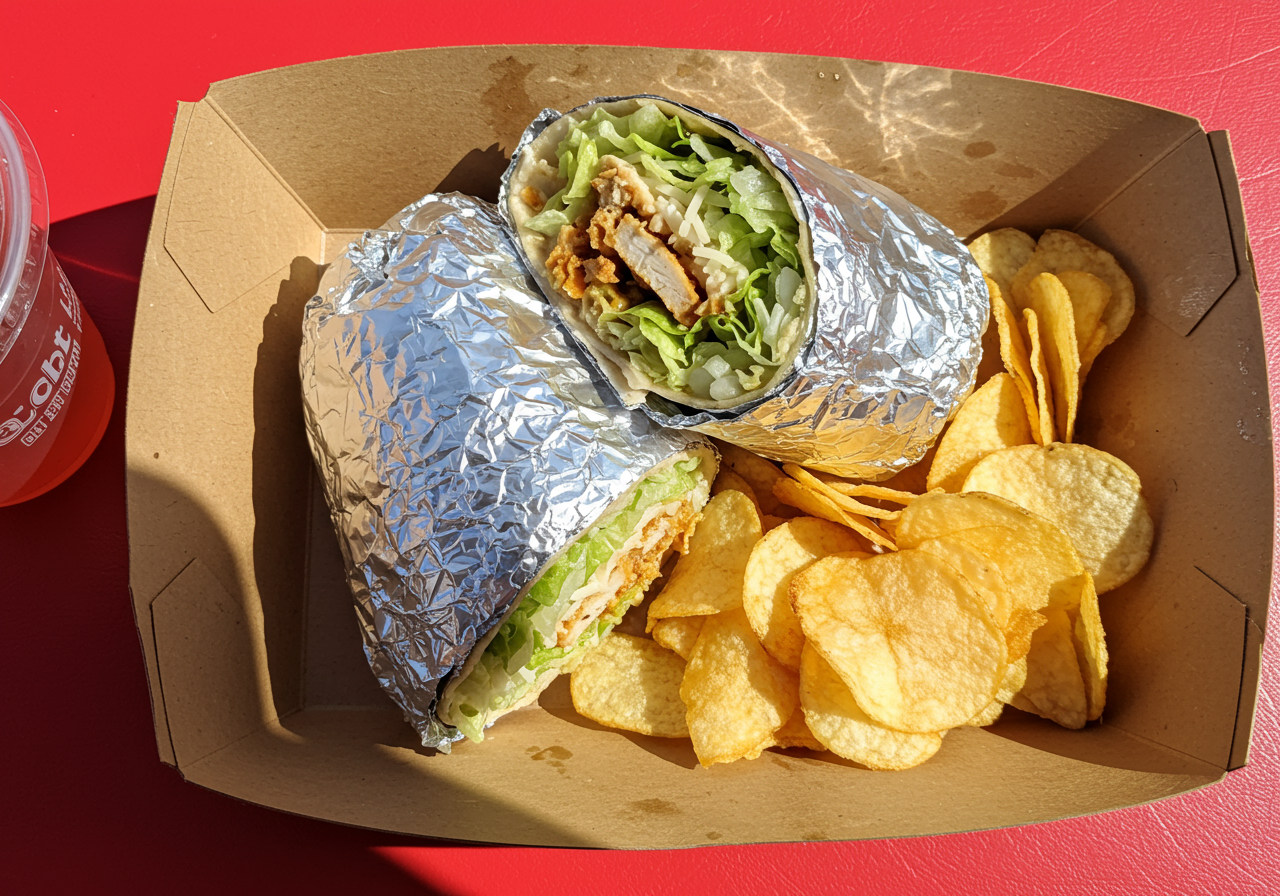 A casual spot offering halal handheld meals like chicken Caesar wraps and breakfast burritos. With big flavors in easy-to-eat dishes, it&rsquo;s perfect for a quick bite on the go.