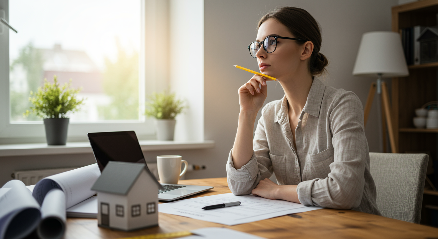 a woman with glasses and a pencil in her mouth