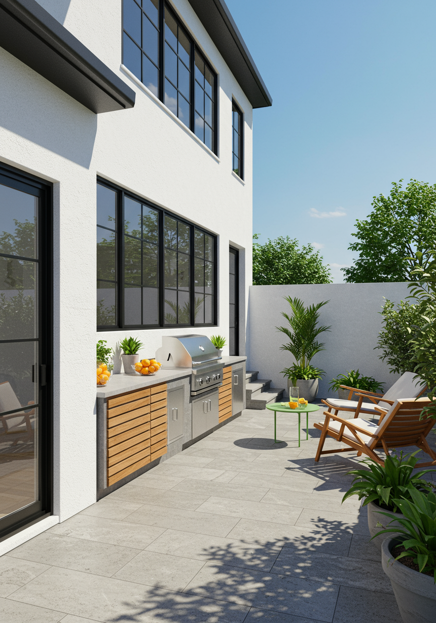 black and white house