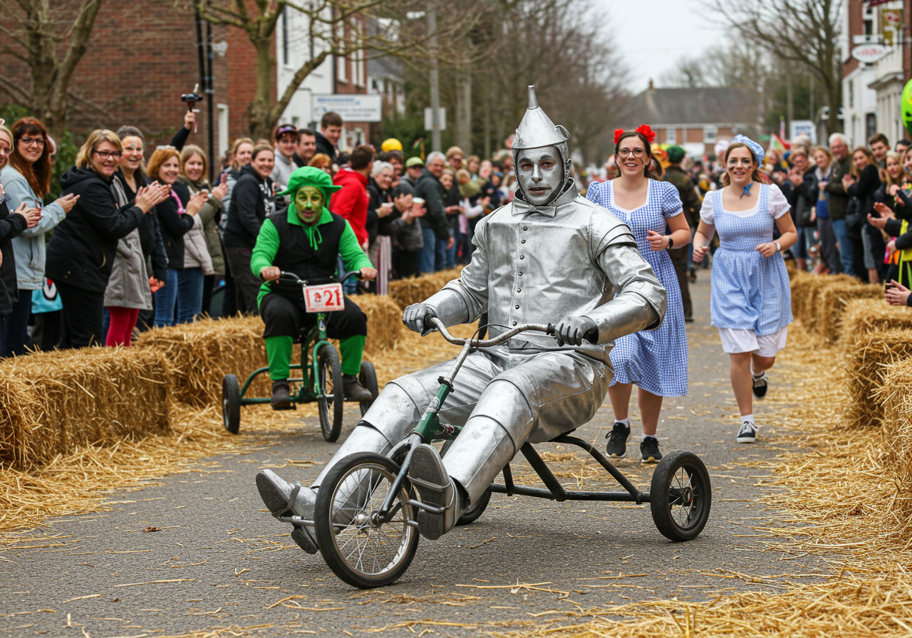 Racers descend Vermont Street&nbsp; during the annual Bring Your Own Big Wheel event, on Sunday April 17, in San Francisco.&nbsp;