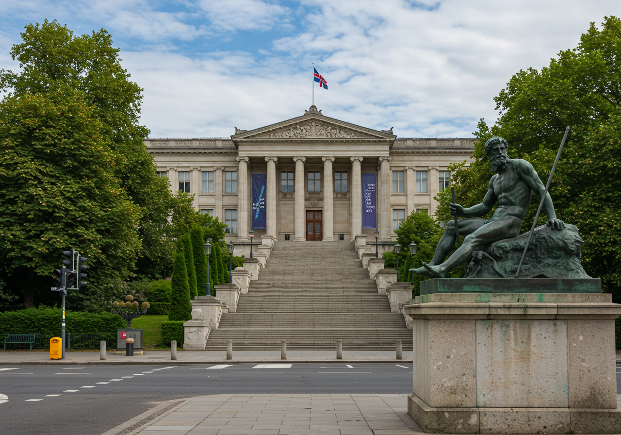 exterior view from across the street of the Dolan Maxwell gallery, next to 