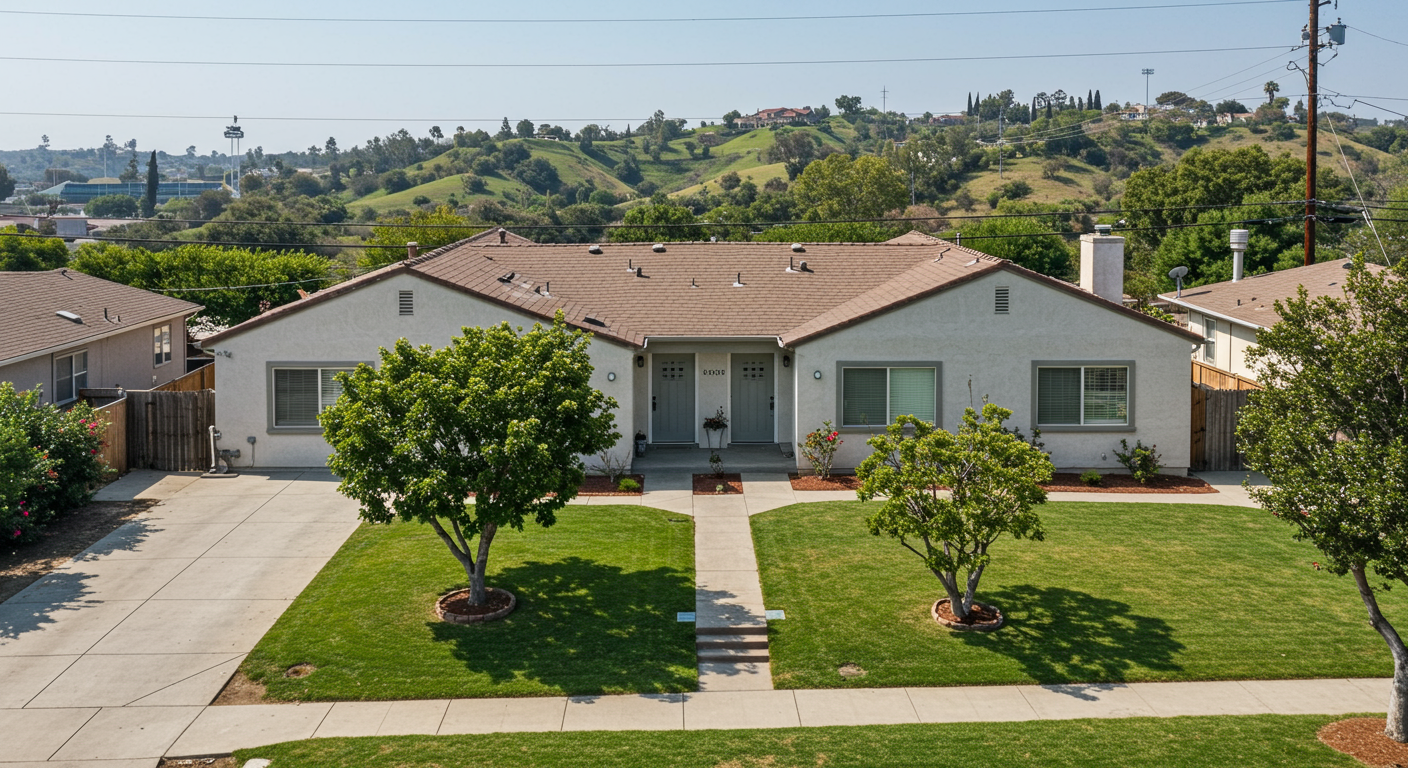 a house with a large front yard