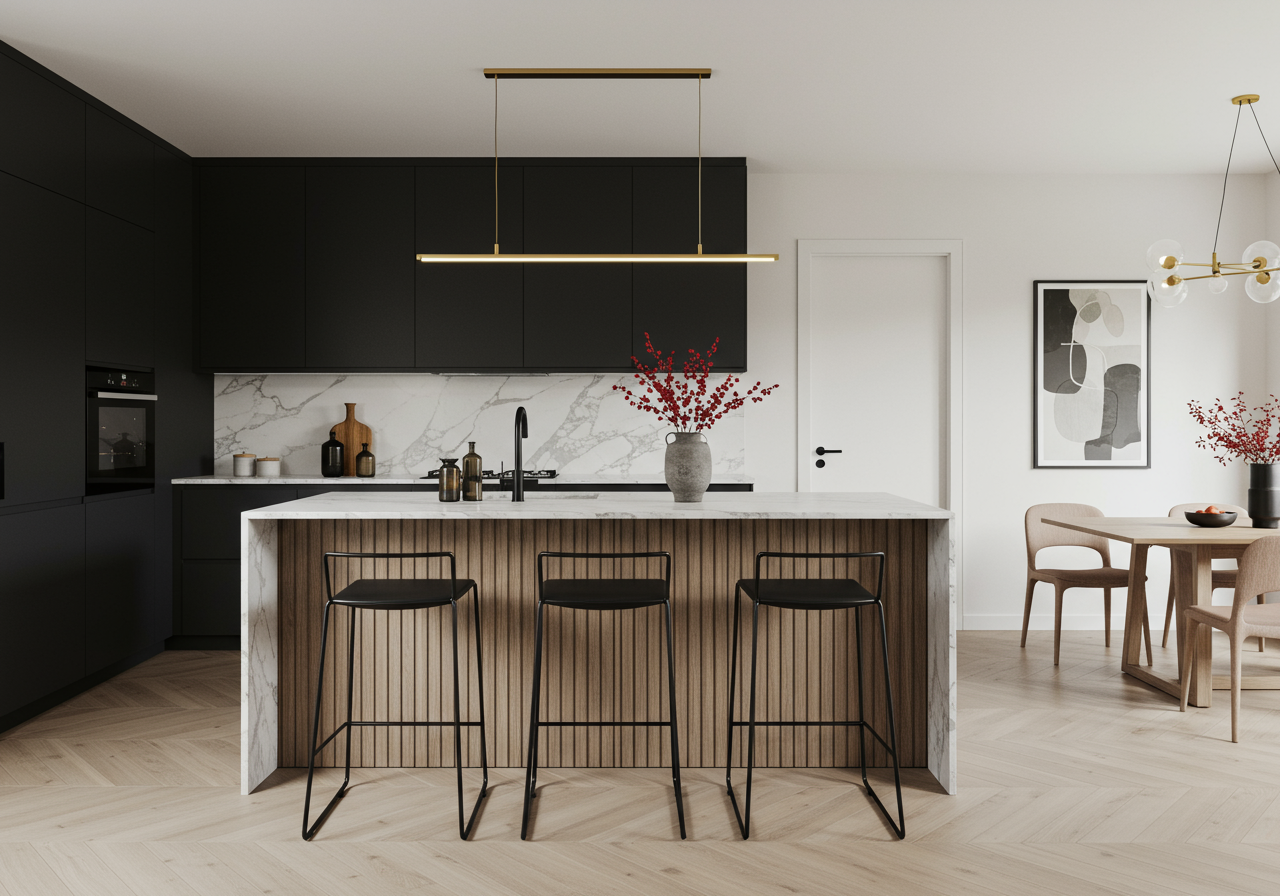 an oak kitchen in a Dublin home