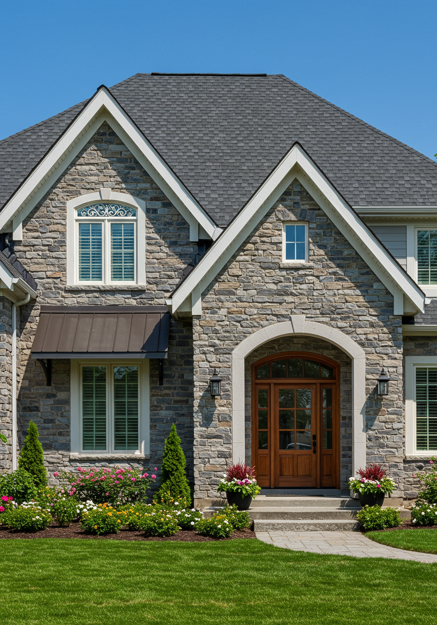 front lawn of suburban house