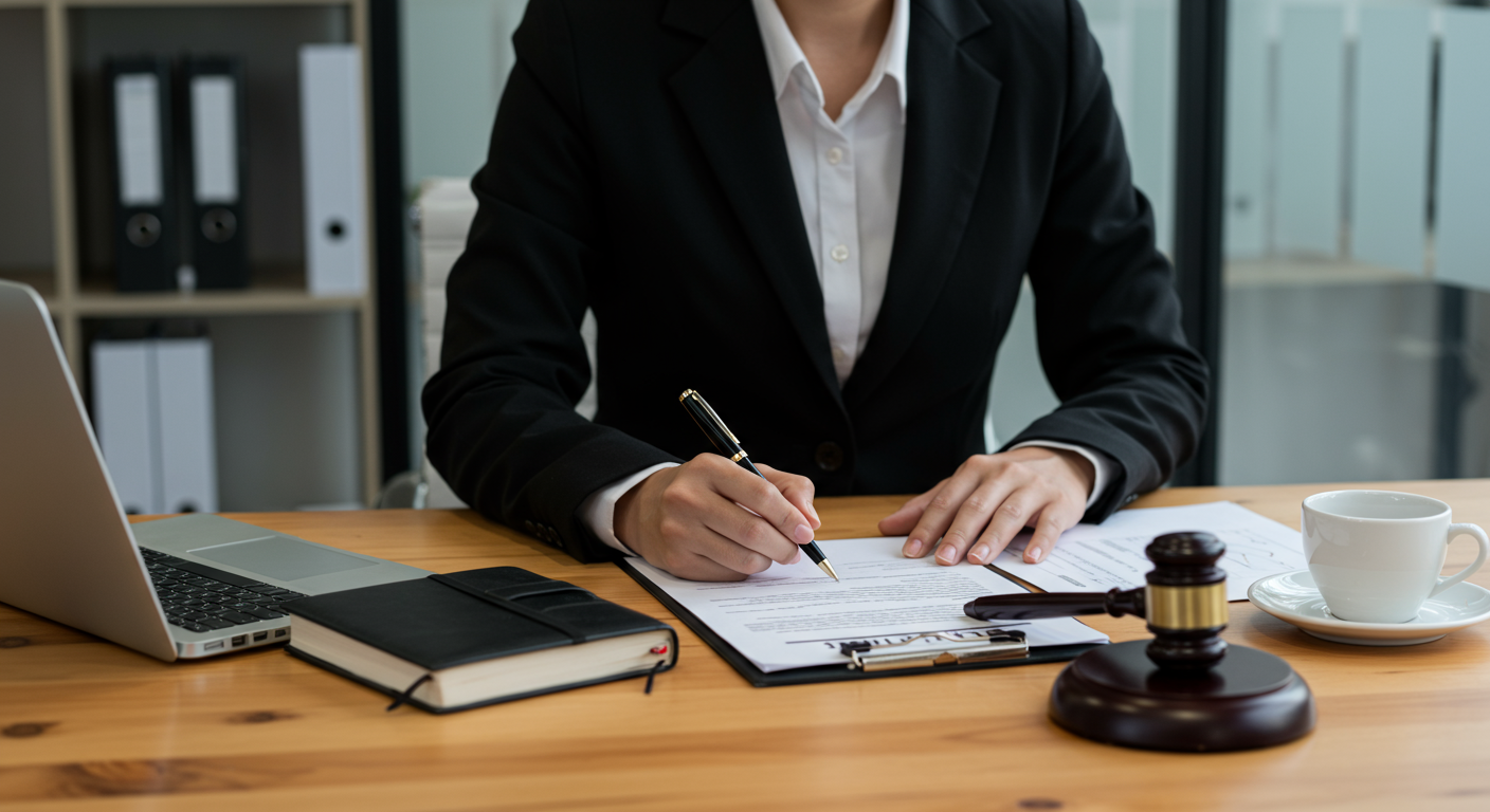 Woman reviewing a contract