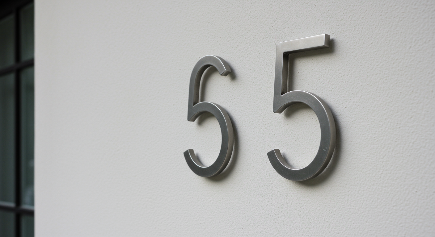 Modern, metal house numbers