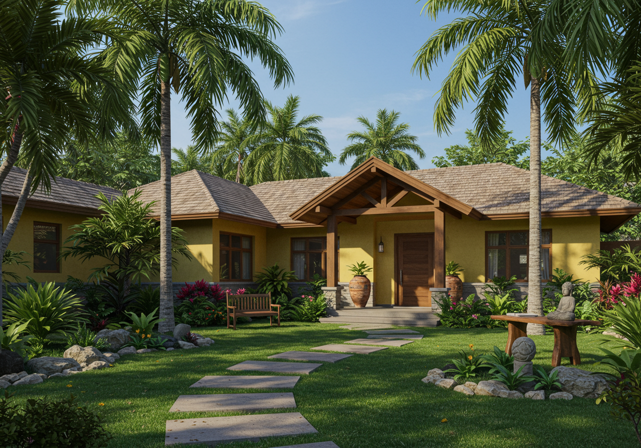 front entrance to Balinese-style estate in Launiupoko maui
