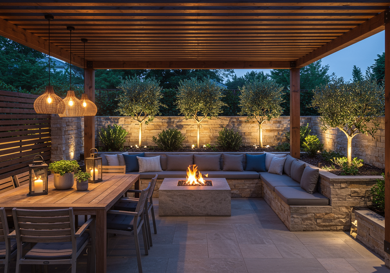 An outdoor seating area in Marin County