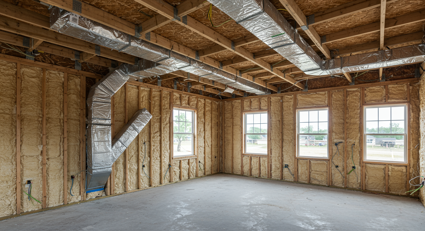 Spray Foam Insulation in a Merrill Home Build