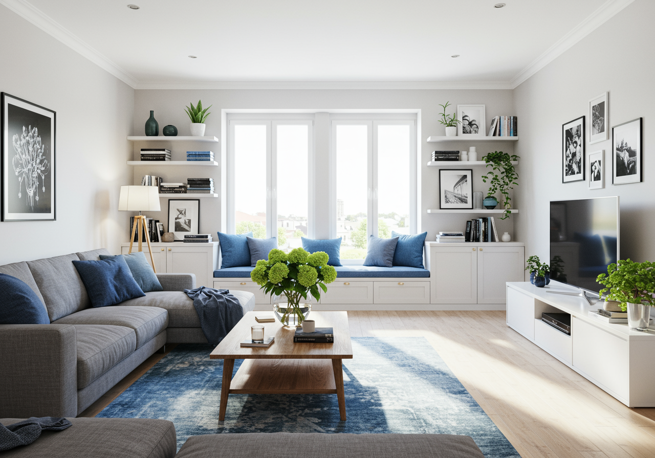 small living room gallery wall