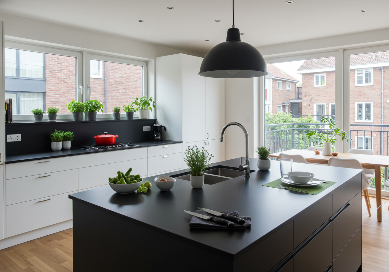 Spacecutter Architects designed the striking Cut Triplex for a Chicago family placing the kitchen on the second floor...